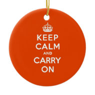 Keep Calm and Carry On Vermillion Ornament