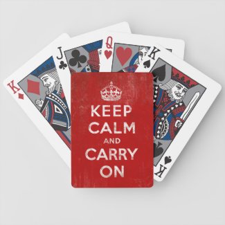 Keep Calm and Carry on Vintage Red Playing Cards