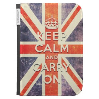 keep calm and carry on vintage Union Jack flag Kindle Case