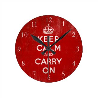 Keep Calm and Carry On, Vintage Wall Clock