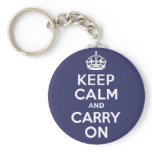 Keep Calm And Carry On. White. Best Price! Keychains