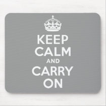 Keep Calm And Carry On. White. Best Price! Mouse Pad