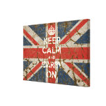Keep Calm and Carry On with UK  Flag Canvas Print
