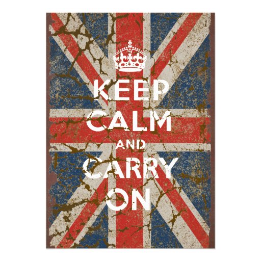 Keep Calm and Carry On with UK  Flag Card