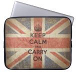 Keep Calm and Carry On with UK Flag Computer Sleeves