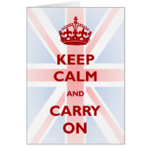 Keep Calm and Carry On with Union Jack Greeting Card