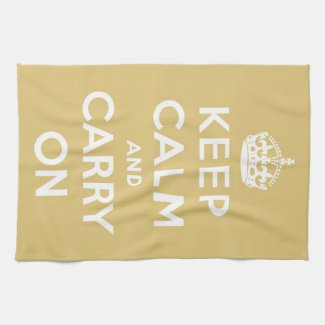 Keep Calm and Carry On Yellow kitchentowel