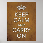 Keep Calm and Carry On Yellow Grunge Print