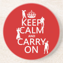 Keep Calm and Carry On (zombies) (any color) Coaster