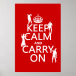 Keep Calm and Carry On (zombies) (any color) Print