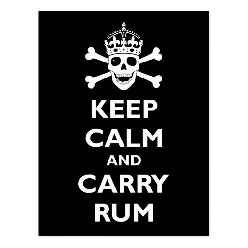 Keep Calm and Carry Rum Post Cards