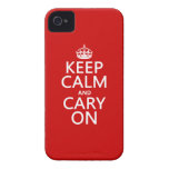 Keep Calm and Cary On (any background color) iPhone 4 Case-Mate Cases