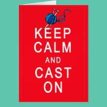 Keep Calm and Cast On Knitting Tshirt or Gift cards