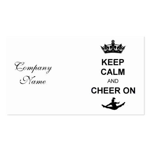 Keep Calm and Cheer on Business Cards (front side)