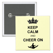 Keep Calm and Cheer on Button