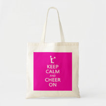 Keep Calm and Cheer On, Cheerleader Pink Canvas Bag