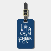 Keep Calm and Cheer On (cheerleaders)(any color) Travel Bag Tag