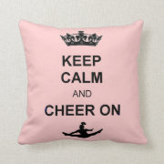 Keep Calm and Cheer on square pillow