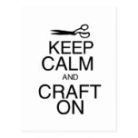 Keep Calm and Craft On Postcard