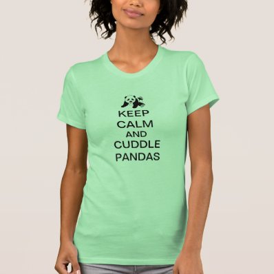 keep calm and cuddle pandas tee shirts