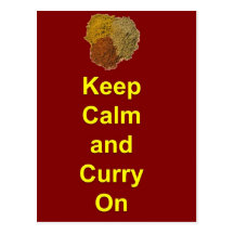 Keep Calm and Curry On Postcards