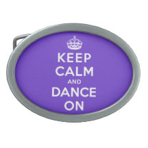 Keep Calm and Dance On Oval Belt Buckle