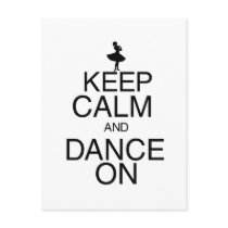 Keep Calm and Dance On Postcards