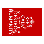 Keep Calm and Destroy Humanity (robots) Business Card Templates