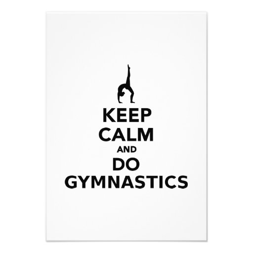 Keep calm and do Gymnastics Invitations