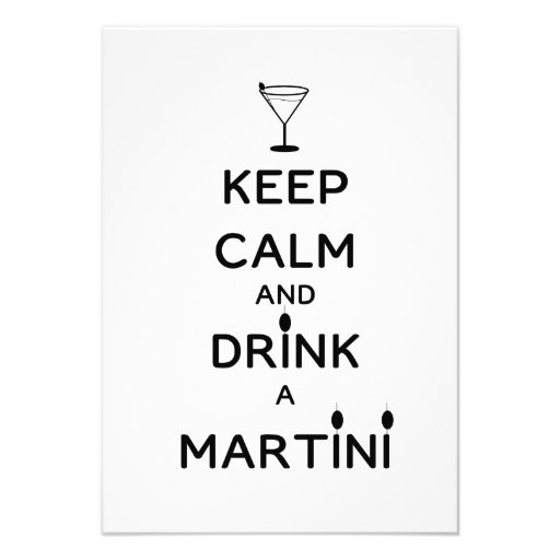 Keep Calm and Drink A Martini Personalized Announcements
