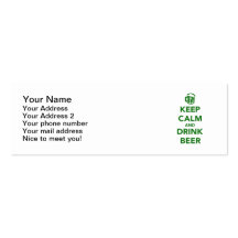Keep calm and drink beer St. Patricks day Business Cards
