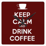 Keep Calm and Drink Coffee Wallclocks