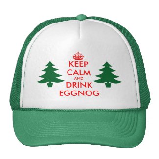 Keep calm and drink eggnog Christmas party hat