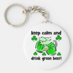 keep calm and drink green beer key chain