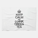KEEP CALM AND DRINK GREEN TEA HAND TOWEL