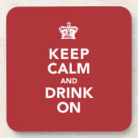 Keep Calm and Drink On Wine Lover Gift cork coasters