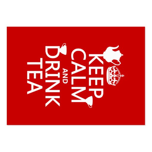Keep Calm and Drink Tea - All Colors Business Card Templates (front side)