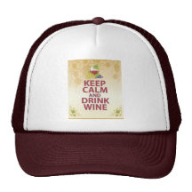 Keep Calm and Drink Wine Gift Unique Art Design Mesh Hats