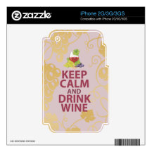Keep Calm and Drink Wine Gift Unique Art Design Skin For iPhone 2G