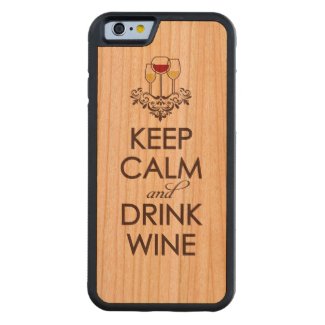 Keep Calm and Drink Wine Wood iPhone Carved® Cherry iPhone 6 Bumper Case