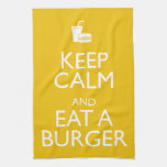 KEEP CALM AND EAT A BURGER TOWELS
