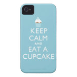 Keep Calm and Eat a Cupcake {blue} Case-Mate iPhone 4 Case