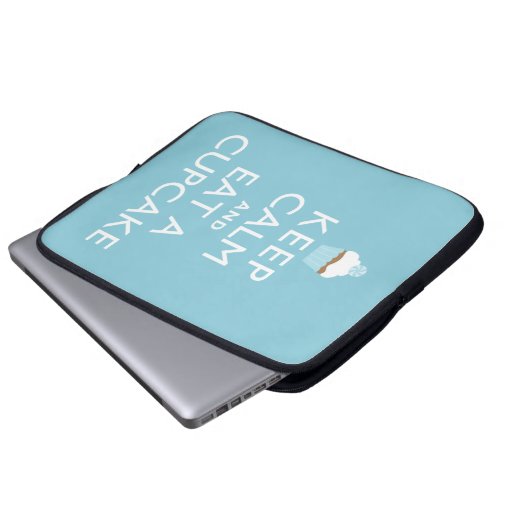 Keep Calm and Eat a Cupcake {blue} Computer Sleeves