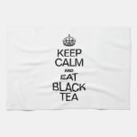 KEEP CALM AND EAT BLACK TEA HAND TOWELS