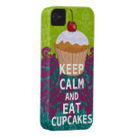 KEEP CALM AND Eat Cupcakes-change aqua any color Case-Mate iPhone 4 Cases