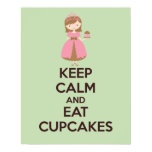 Keep Calm and Eat Cupcakes Poster Print
