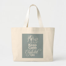 Keep calm and Elephant On Elephants Gift Item Blue Bags