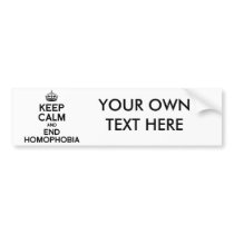 KEEP CALM AND END HOMOPHOBIA BUMPER STICKERS