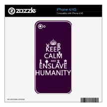 Keep Calm and Enslave Humanity (robots) iPhone 4S Skins