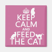 Keep Calm and Feed The Cat Fridge Magnet